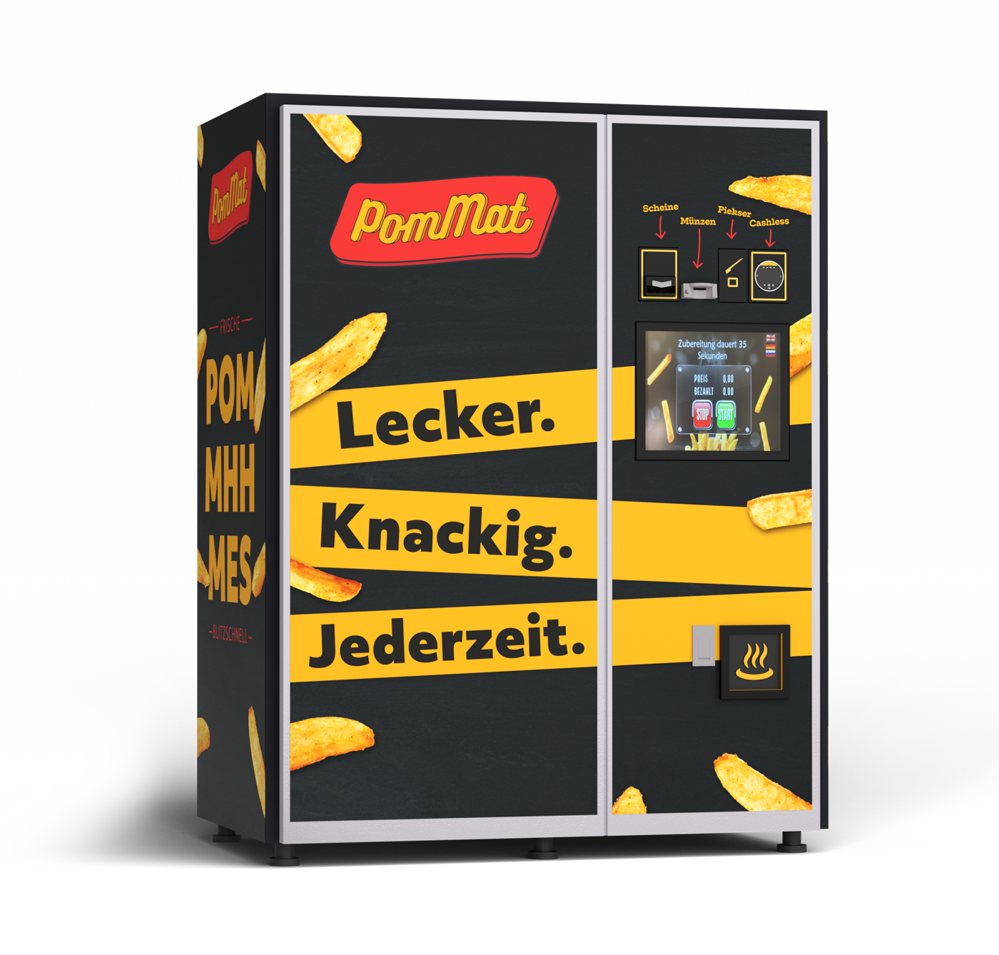 Pommes-Automat in Eppelheim liefert 24 Stunden am Tag frische Fritten